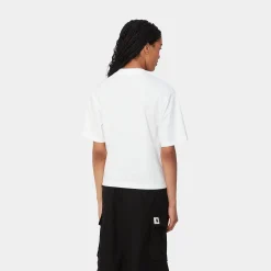 T-Shirts>Carhartt WIP W' S/S Kainosho T-Shirt White / Charm Pink