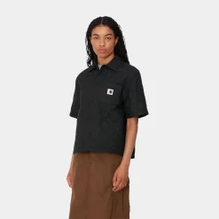Jacken|Hemden>Carhartt WIP W' S/S Laurens Shirt Jac Black