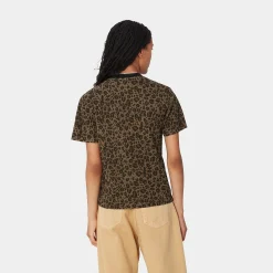 T-Shirts>Carhartt WIP W' S/S Leo Pocket T-Shirt Camo Leo, Tamarind