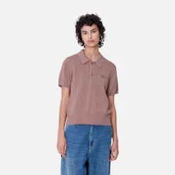 Strick>Carhartt WIP W' S/S Norlina Polo Dusty Fuchsia