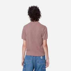 Strick>Carhartt WIP W' S/S Norlina Polo Dusty Fuchsia