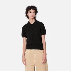 Strick>Carhartt WIP W' S/S Norlina Polo Black