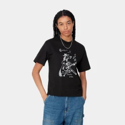 T-Shirts>Carhartt WIP W' S/S Pepe Sad Cowboy T-Shirt Black / White