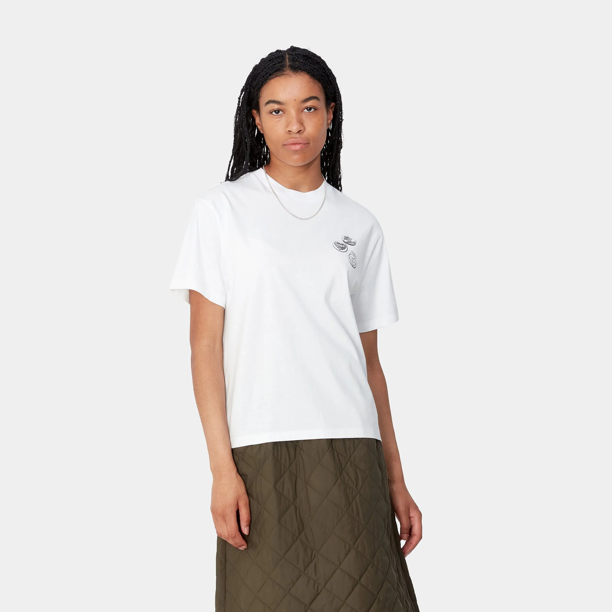 T-Shirts>Carhartt WIP W' S/S Pins T-Shirt White / Black