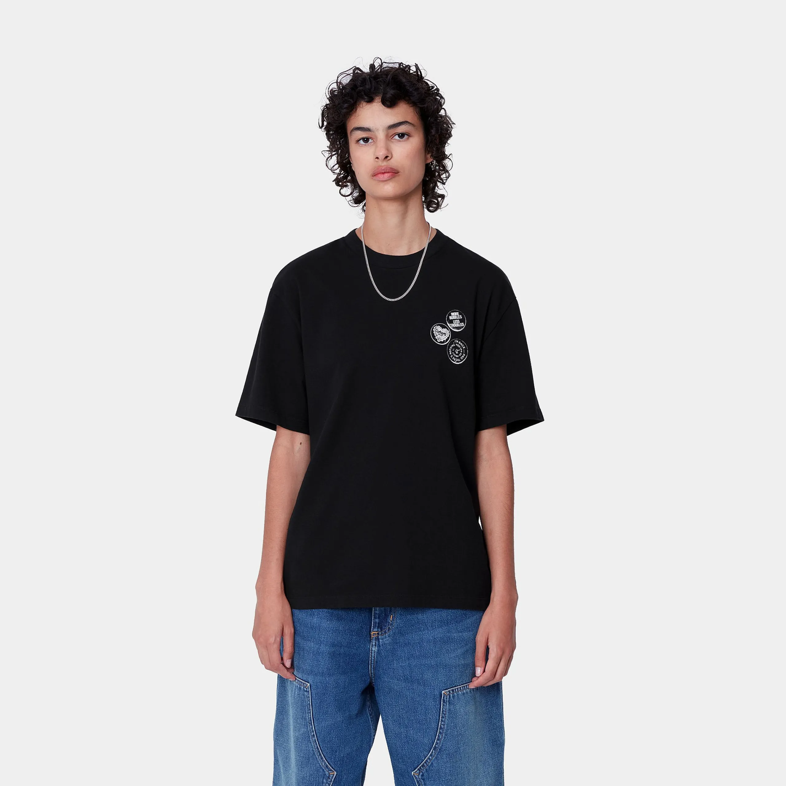 T-Shirts>Carhartt WIP W' S/S Pins T-Shirt Black / White
