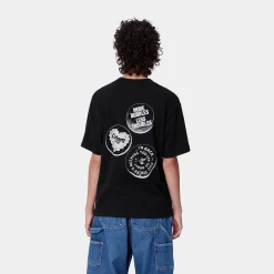 T-Shirts>Carhartt WIP W' S/S Pins T-Shirt Black / White