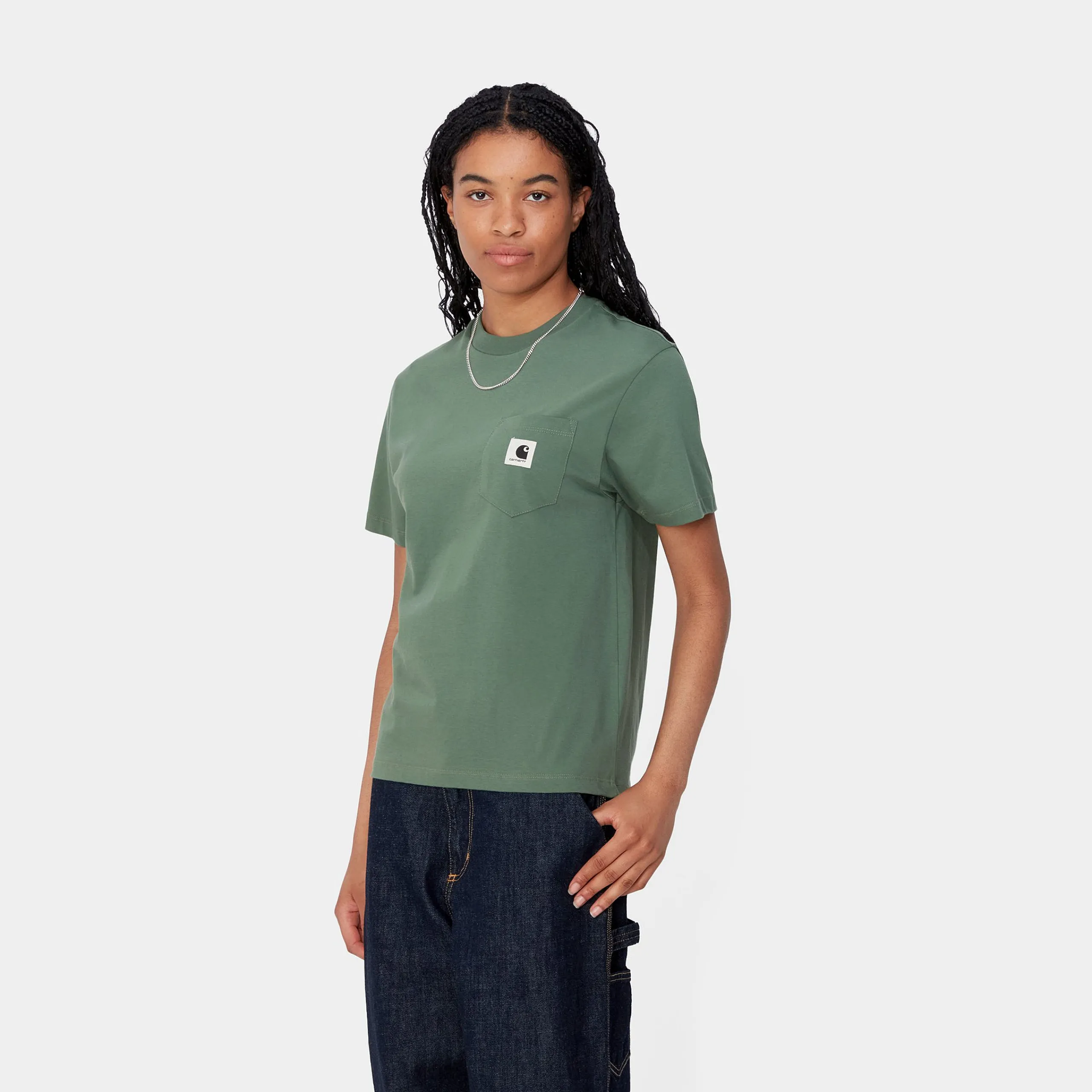T-Shirts>Carhartt WIP W' S/S Pocket T-Shirt Duck Green