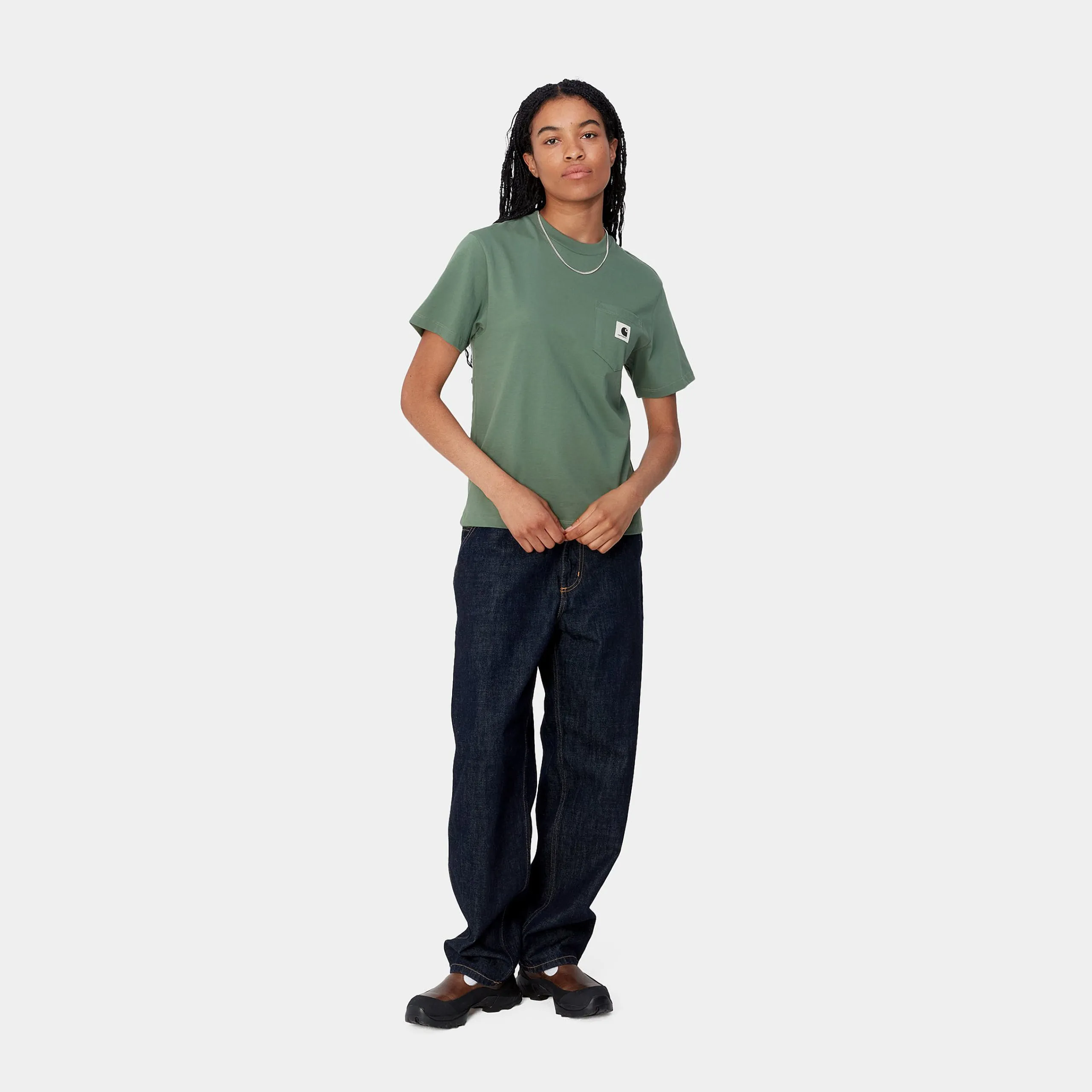 T-Shirts>Carhartt WIP W' S/S Pocket T-Shirt Duck Green