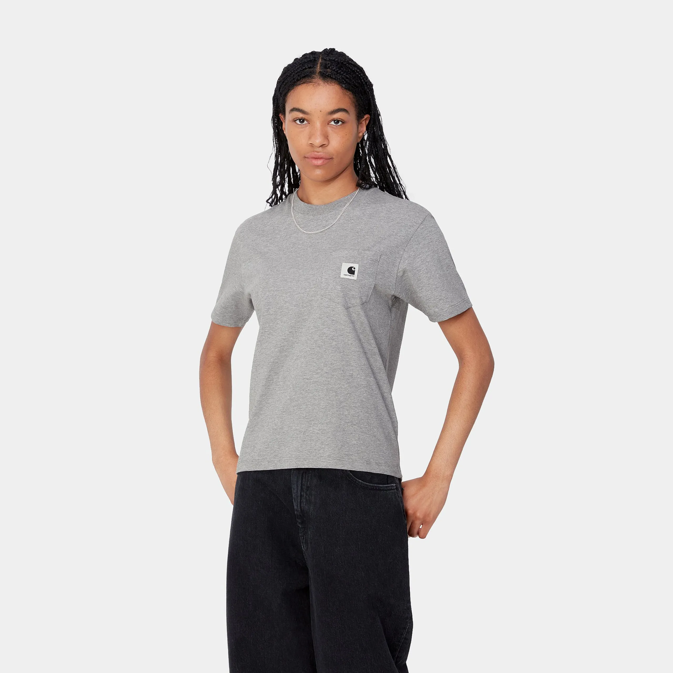 T-Shirts>Carhartt WIP W' S/S Pocket T-Shirt Grey Heather