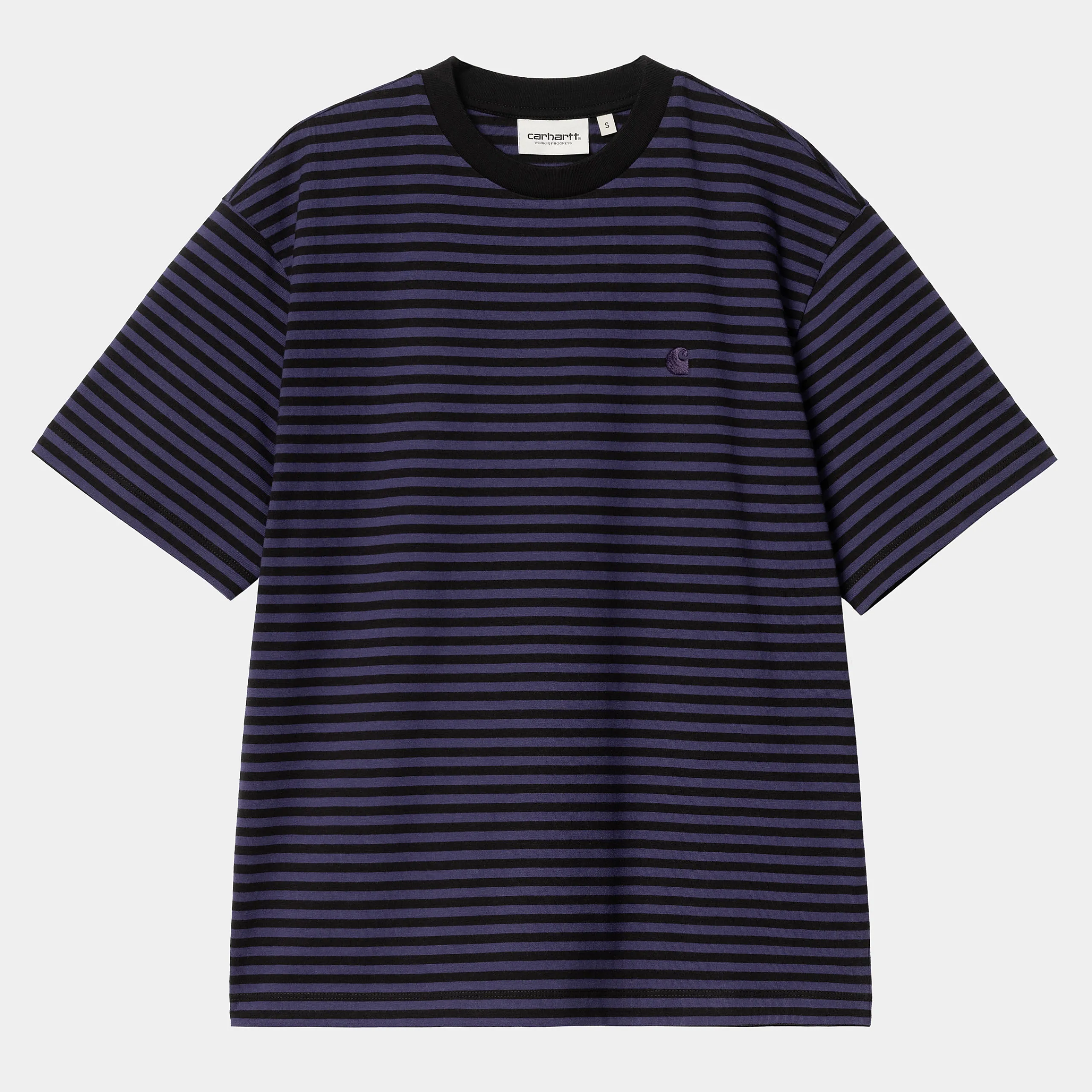 T-Shirts>Carhartt WIP W' S/S Verner T-Shirt Verner Stripe, Black / Aura