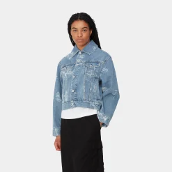 Jacken|Denim>Carhartt WIP W' Stamp Jacket Stamp Print, Blue