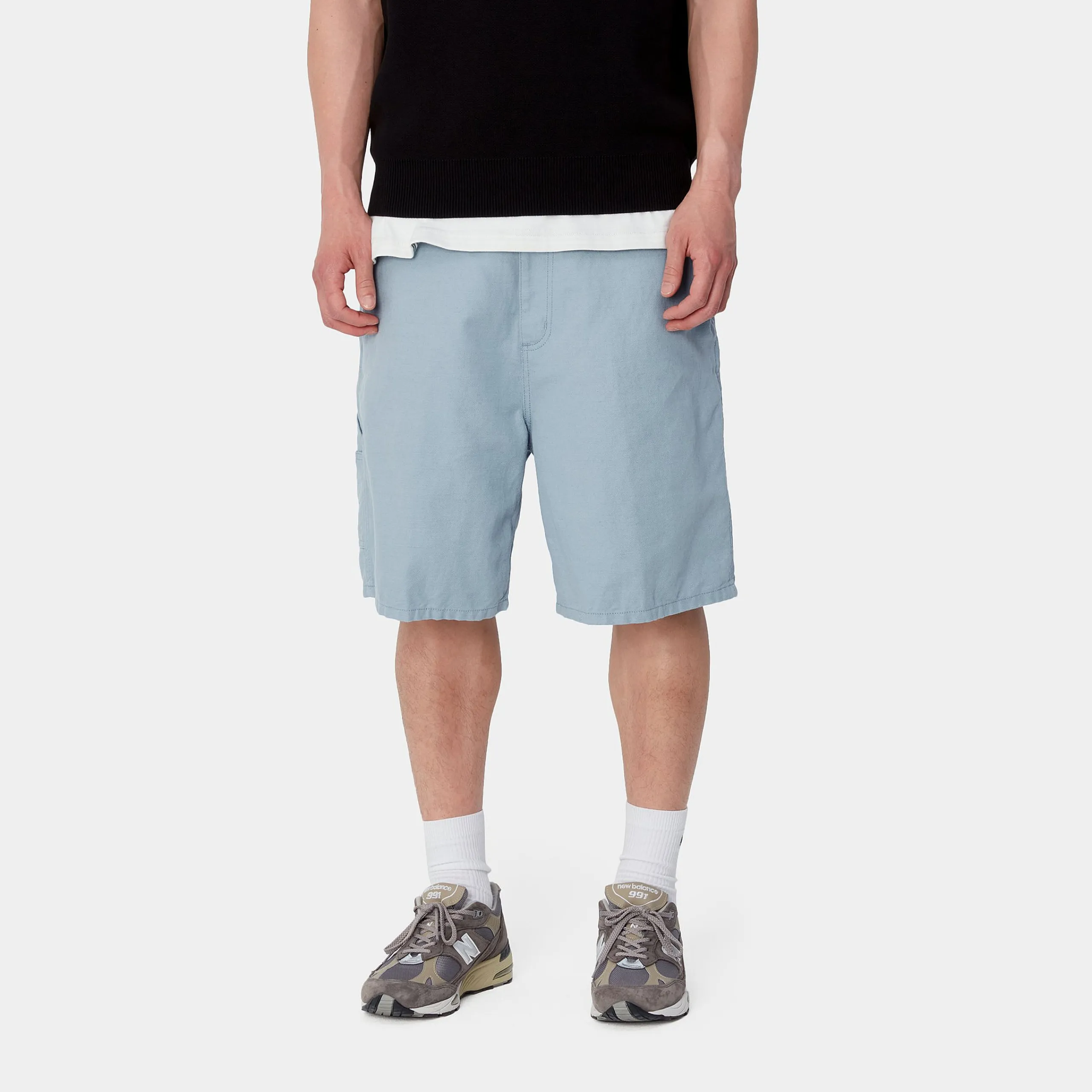 Shorts & Badehosen>Carhartt WIP Walter Single Knee Short Misty Sky