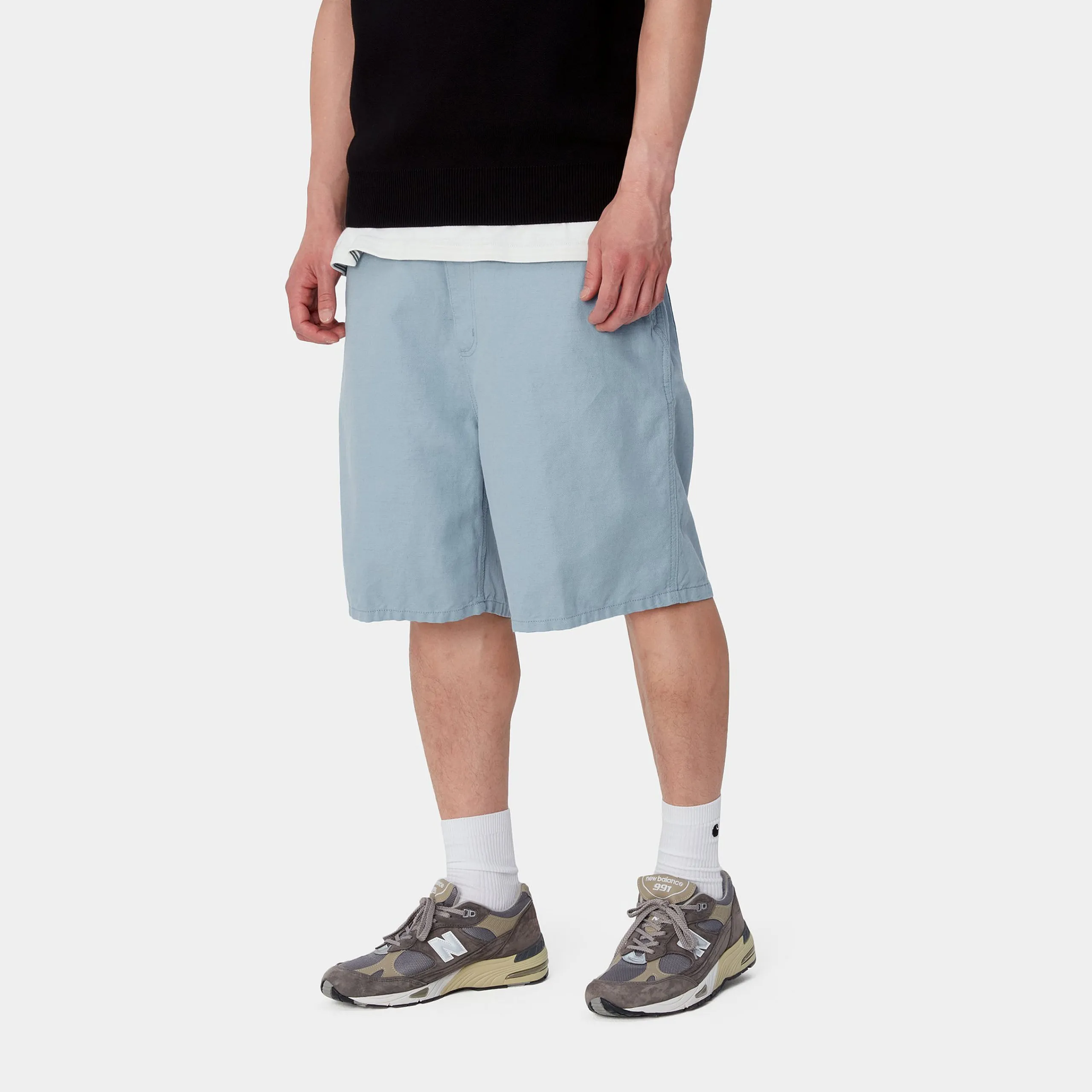Shorts & Badehosen>Carhartt WIP Walter Single Knee Short Misty Sky