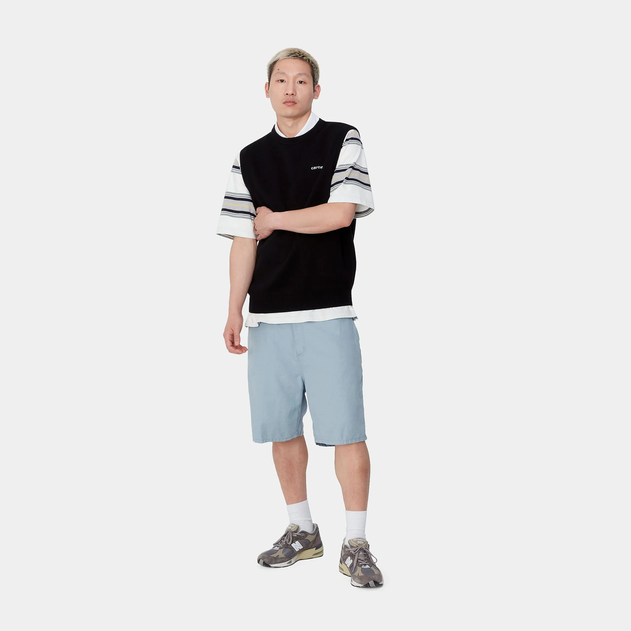 Shorts & Badehosen>Carhartt WIP Walter Single Knee Short Misty Sky