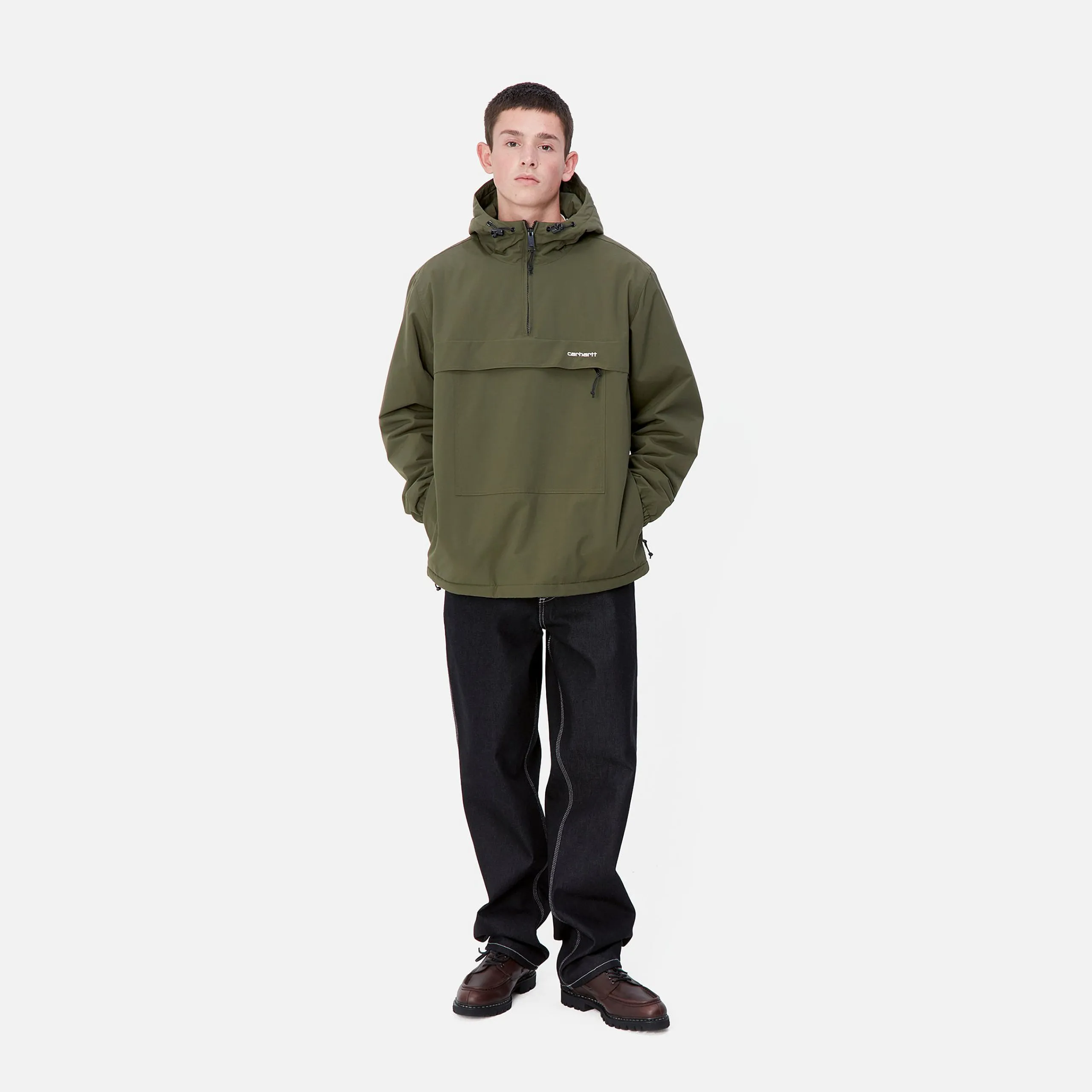 Jacken & Mäntel>Carhartt WIP Windbreaker Pullover (Winter) Office Green / White